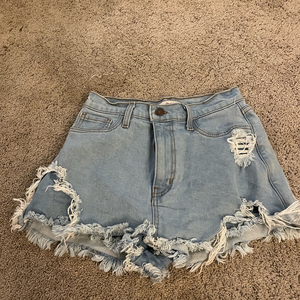Distressed Denim Shorts